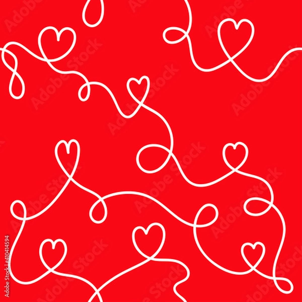 Obraz Romantic doodle heart seamless pattern valentines wrapping paper