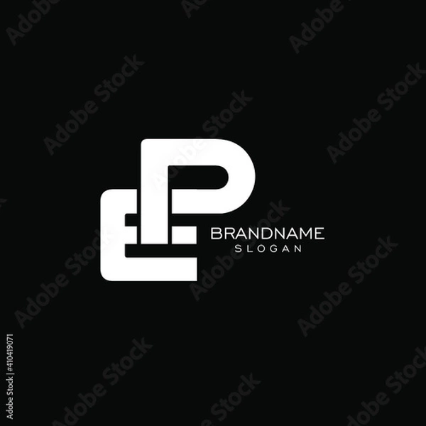Fototapeta the letters EP. Monogram logo vector minimal design