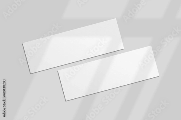 Fototapeta Realistic blank ticket illustration for mockup. 3D Render.