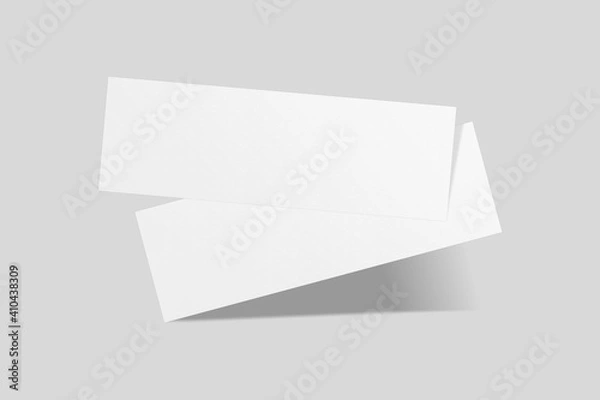 Fototapeta Realistic blank ticket illustration for mockup. 3D Render.