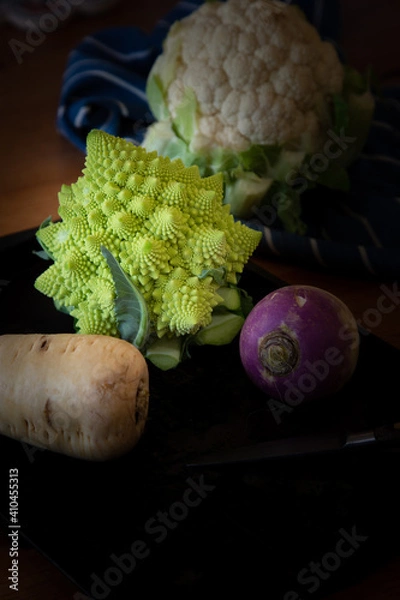 Obraz vegetables on a metal tray