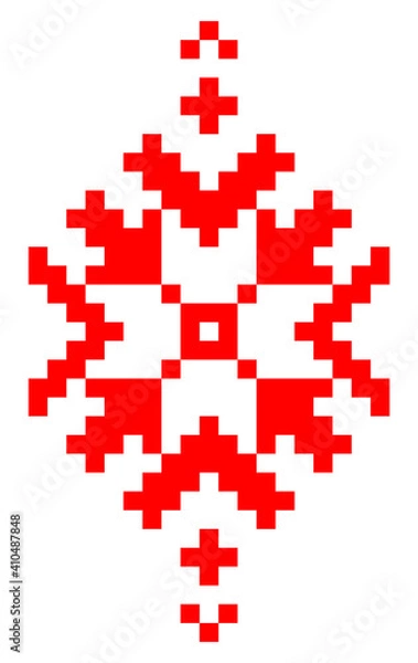 Fototapeta vector ethnic folk Ukrainian minimalistic pattern on a white background. a traditional element of the Ukrainian embroidered shirt - vyshyvanka. pattern is isolated. can be used in different ways.