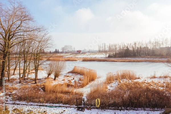 Obraz Frozen river in winter
