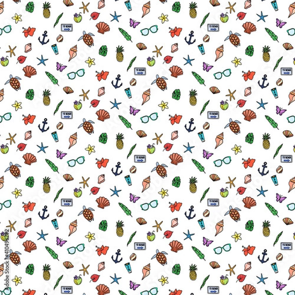 Obraz Illustrated Beach Pattern 