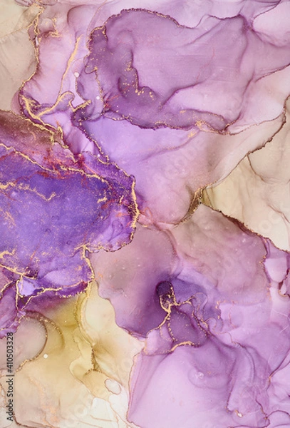 Obraz Fluid Art . Abstract colorful background, wallpaper. Mixing acrylic paints. Modern art. Marble texture. Alcohol ink colors translucent