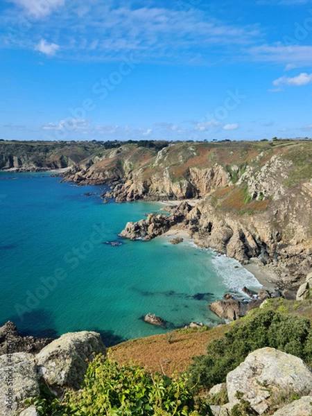 Fototapeta Guernsey Channel Islands, La Bette and Jaonnet Bay