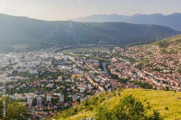 Fototapeta Aerial view of Mostar. Bosnia and Herzegovina