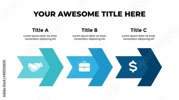 Fototapeta Arrows Vector Infographic. Presentation slide template. Chart diagram.