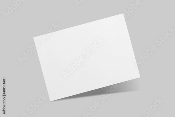 Fototapeta Realistic blank postcard illustration for mockup. 3D Render.