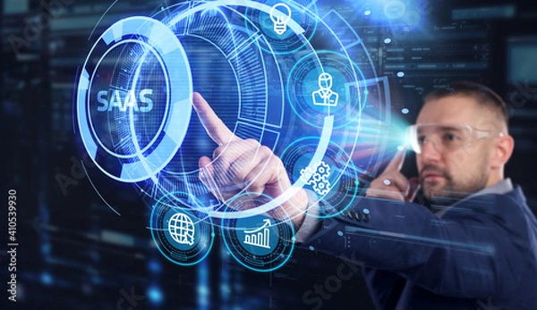 Fototapeta Software as a Service SaaS. Software concept. Business, modern technology, internet and networking concept.