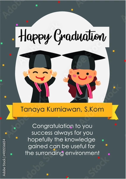 Fototapeta greeting card for graduation model four