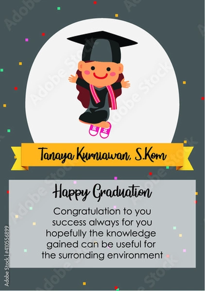 Fototapeta greeting card for graduation model five