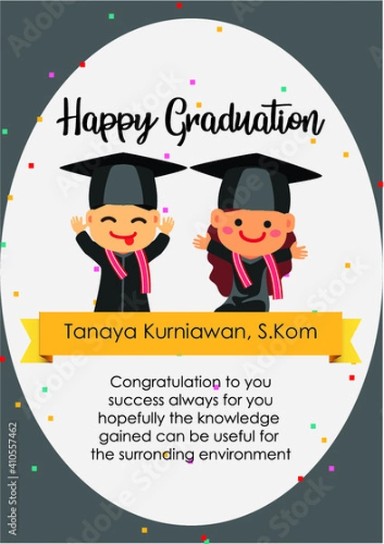 Fototapeta greeting card for graduation one models