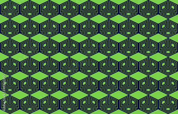 Fototapeta A hexagonal geometric background is used in a fabric piece or textile wallpaper as a color or style wagon. Vector hexagonal pattern.