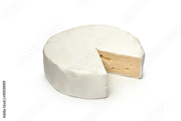 Fototapeta Delicious camembert cheese isolated on white background