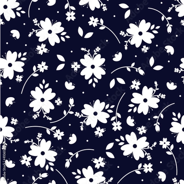 Obraz Two tone floral seamless pattern