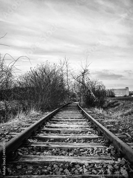 Fototapeta railway in the countryside