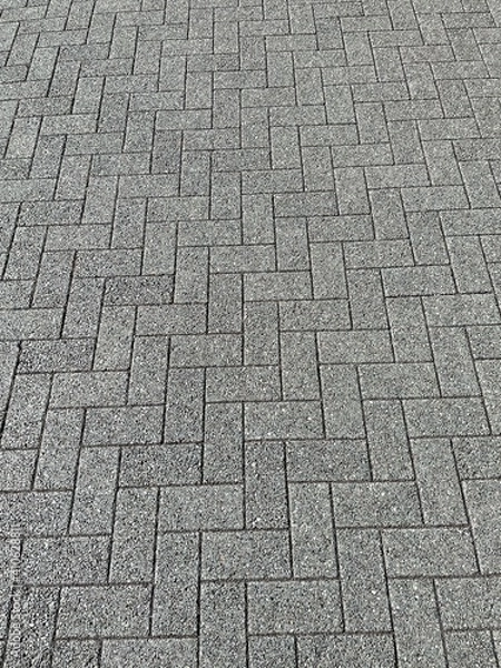 Fototapeta stone block pavement grey (gray) brick road texture 