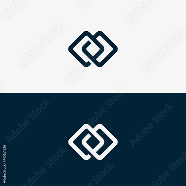 Obraz Abstract Logo template shape square with round in line.