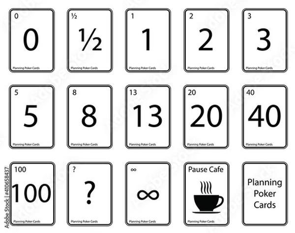 Fototapeta Planning poker cards