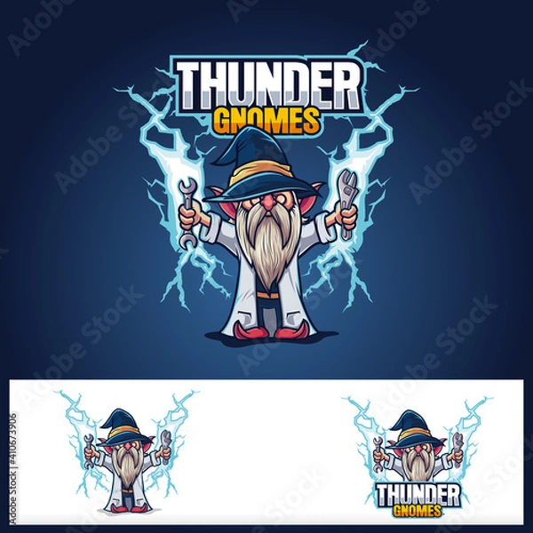 Obraz Thunder Gnomes Dwarfs Mascot Cartoon