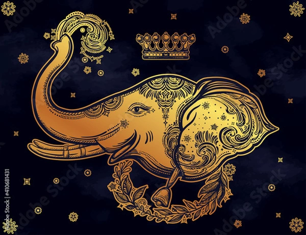 Obraz Decorative vector elephant