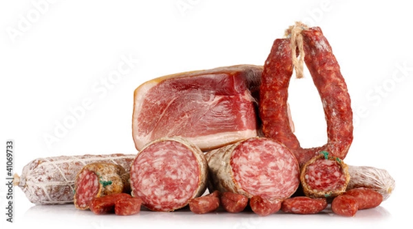 Obraz Salami e prosciutto crudo
