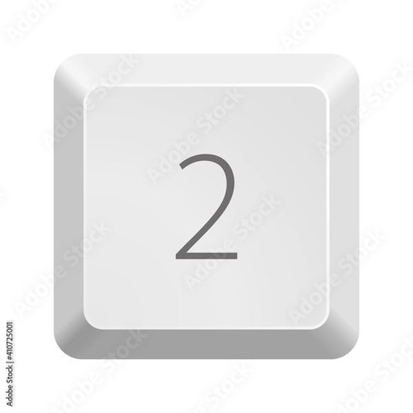 Fototapeta Button with number 2. Icon Vector Illustration.  