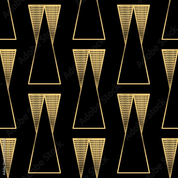 Fototapeta black and gold art deco pattern with geometric pattern