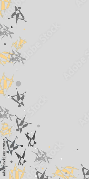 Obraz Shattered Abstract horizontal border vertical in grays and yellow vector repeat pattern surface design with space for copy