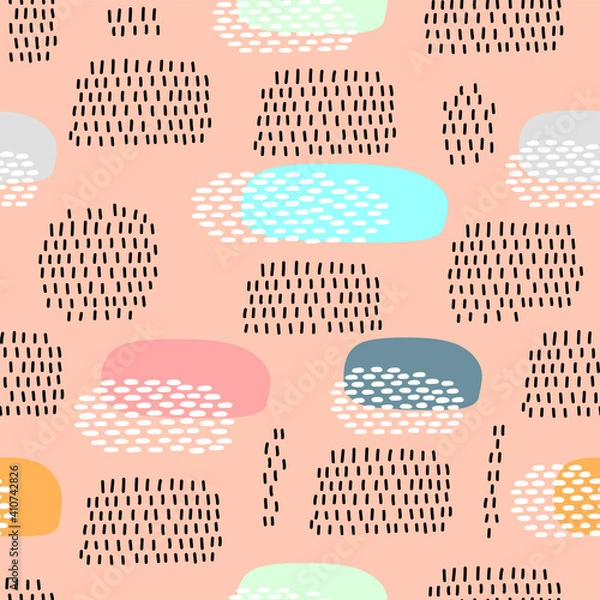Fototapeta Simple abstract shape repeat pattern design