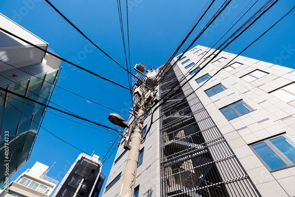 Obraz 【東京都】雑居ビルと電線【神田】