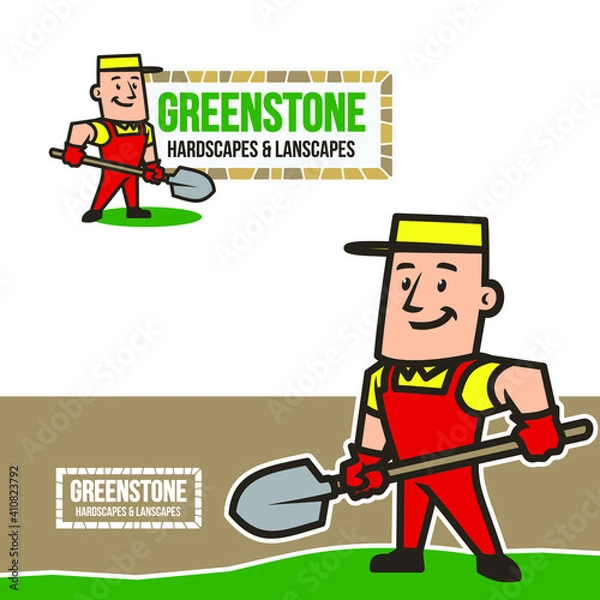 Obraz Hardscapes Landscapes Service Mascot Logo Vector