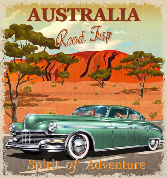 Obraz Welcome to Australia retro poster.
