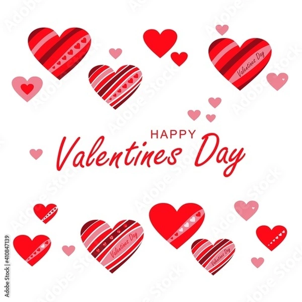 Fototapeta Vector illustration. Set of vector hearts. Happy Valentine's Day.