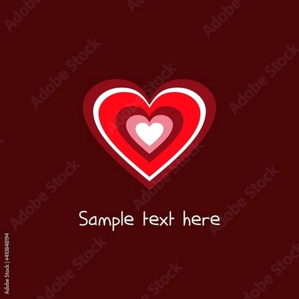 Fototapeta Iridescent heart of white, red, chocolate and pink on a chocolate background.