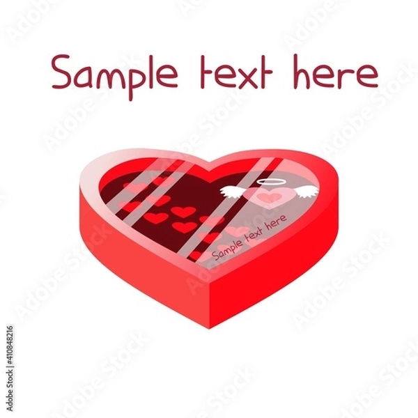 Fototapeta Packing in the form of heart with a transparent lid.