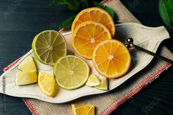 Fototapeta lemon and lime