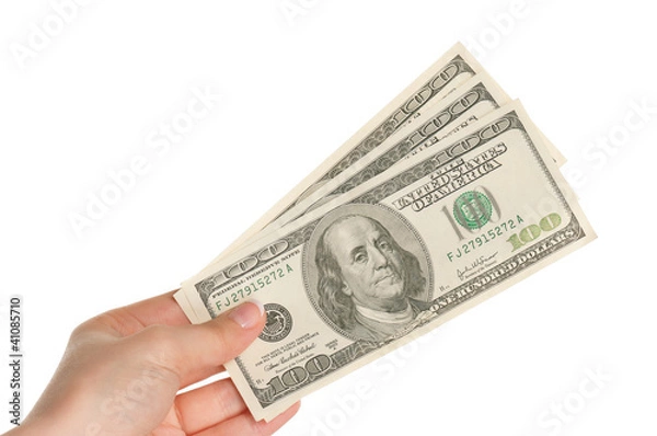 Fototapeta Hand with dollars