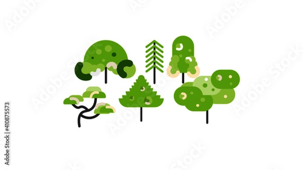 Fototapeta Different Trees Illustration Design