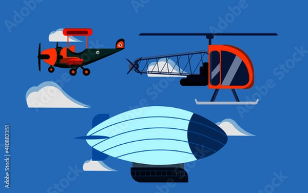 Obraz Different Air Crafts Vector
