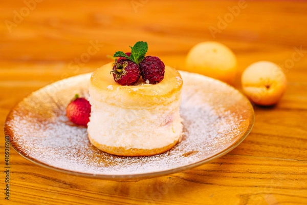 Fototapeta dessert with berries on a decorated table