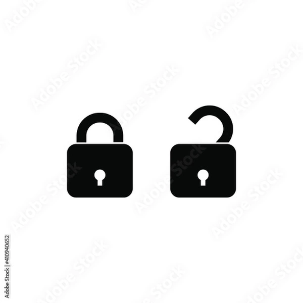 Fototapeta Padlock Icon flat Vector Illustration