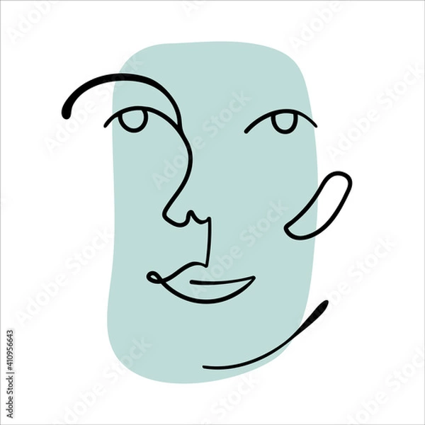 Obraz Abstract line art face painting contemporary portrait