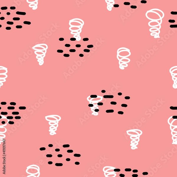 Fototapeta Simple tornado doodle repeat pattern design