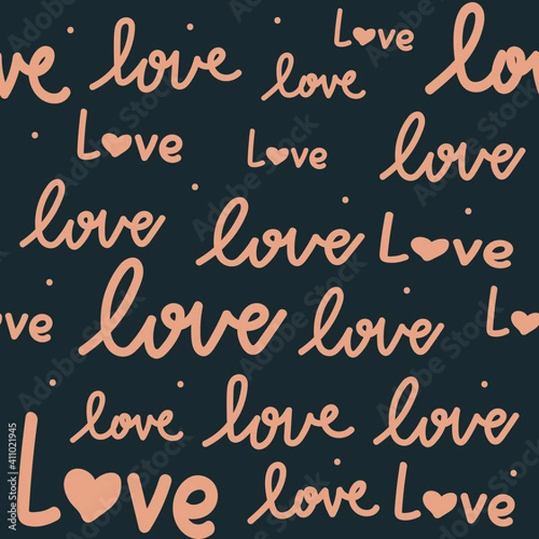 Fototapeta Simple love cursive repeat pattern design