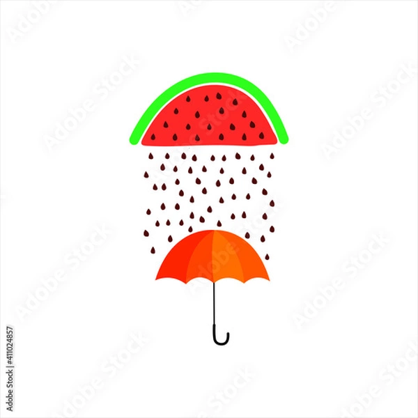 Fototapeta Creative rain from watermelon seed.