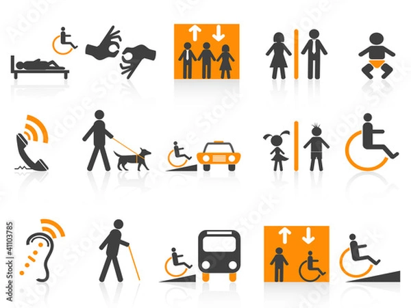 Obraz Accessibility icons set
