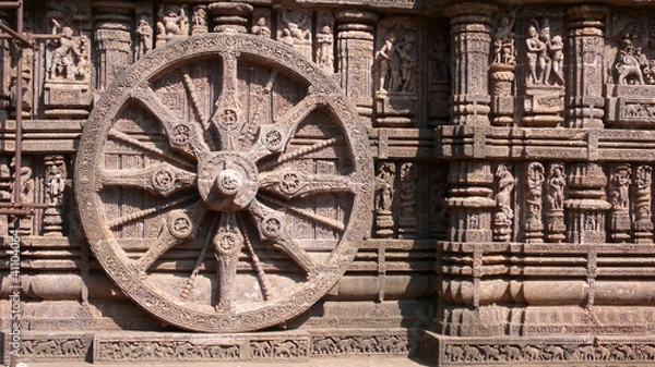 Fototapeta Detalle del templo del Sol de Konark en Orissa, India