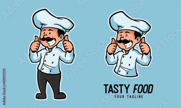 Fototapeta chef mascot logo
